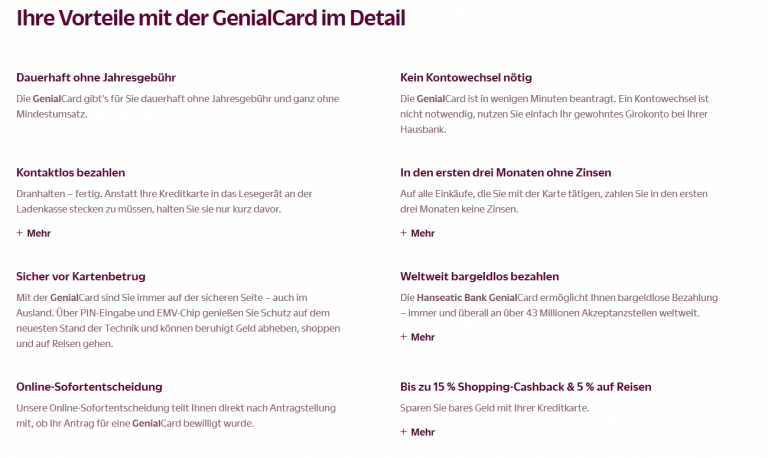 Hanseatic Bank GenialCard » Test & Erfahrungen 02/2021